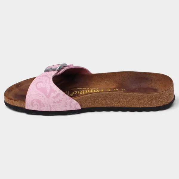 Birkenstock Papillio Madrid Womens 9 Narrow Pink Paisley Cork Slide Sandals - Image 3