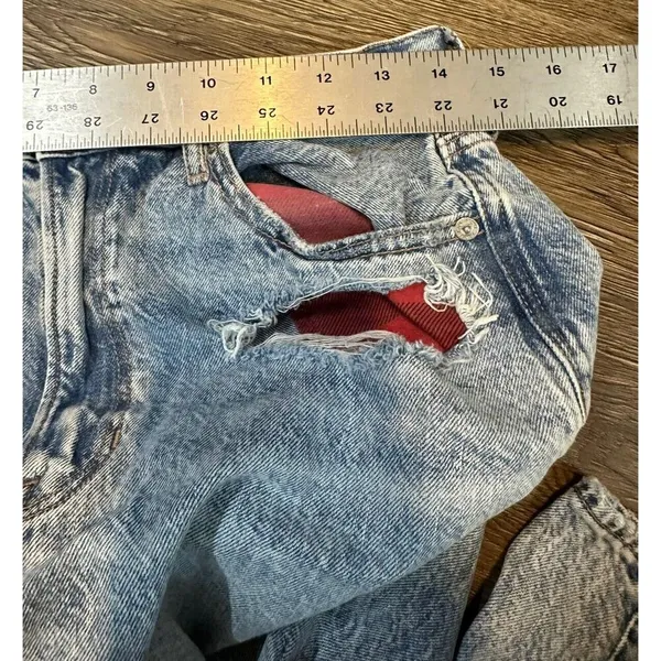 American Eagle Highest Rise 90s Boyfriend Jeans Womens Size 10~Distressed Plaid - Image 10
