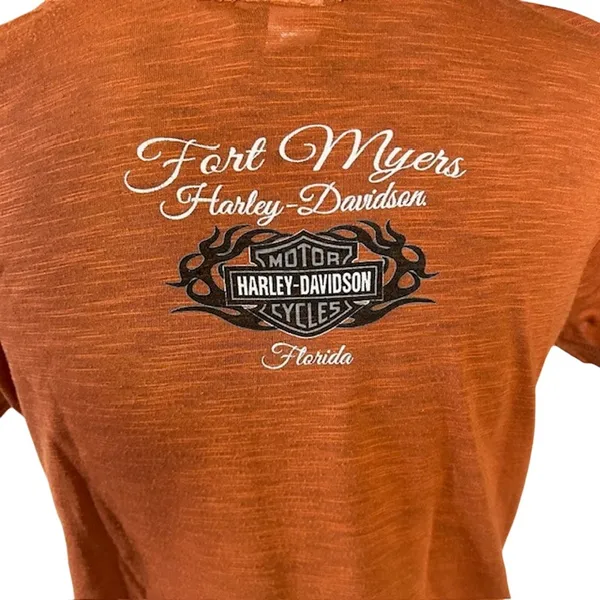 Harley-Davidson Fort Myers Florida 2013 Burnt Orange T-Shirt Size L - Image 5