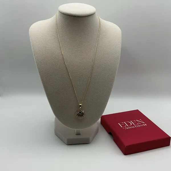 Eden by Adina Eden Mother of Pearl Fan Shell CZ Necklace 14K Gold Plated - Image 2