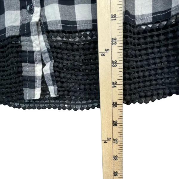 Anthropologie Holding Horses Nellie Blouse‎ XS Black White Gingham Top Boho Chic - Image 7