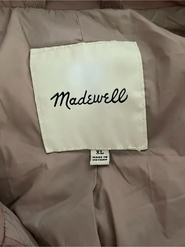 Madewell Quilted Airpuff Quilted Barn Chore Puffer Shirt Jacket Pale Thistle XL - Image 3