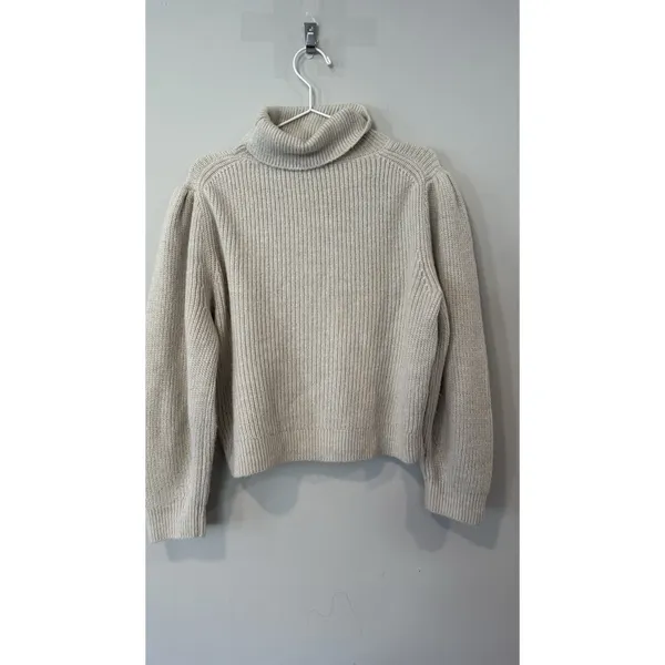 J.Crew Puff-Sleeve Turtleneck Sweater in ivory Size Large - Image 7
