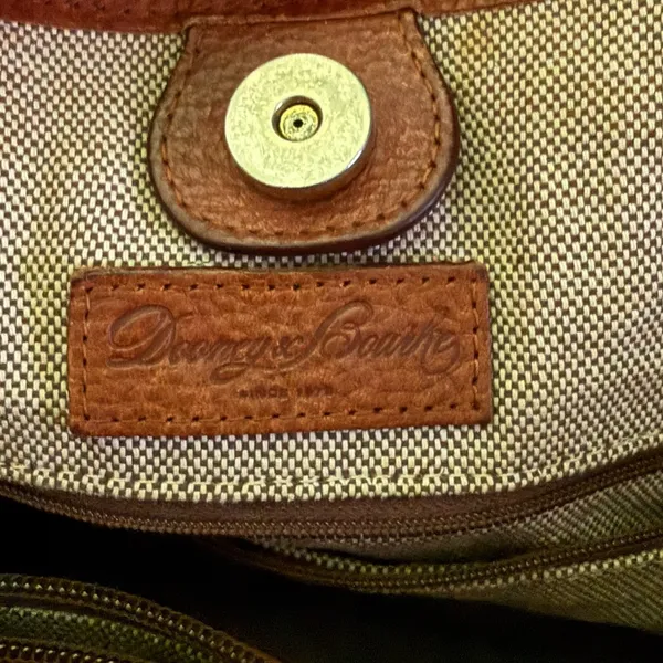 Dooney & Bourke Black Brown Suede Leather Tote Purse - Image 10