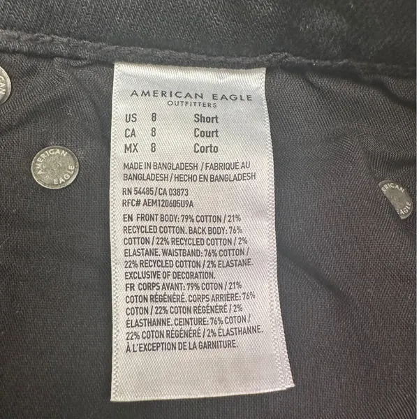 American Eagle Super High-Rise Ultra Wide Leg Jeans Black Strigid Womens 8 Short - Image 8