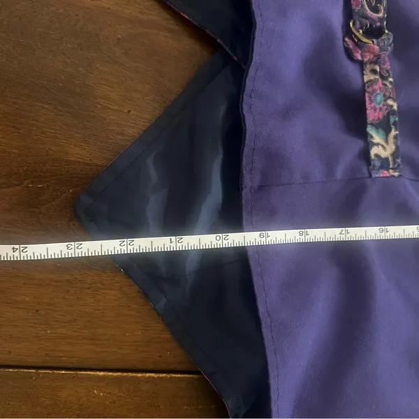 Vintage Floral vest size L purple‎ black gold royal blue - Image 4