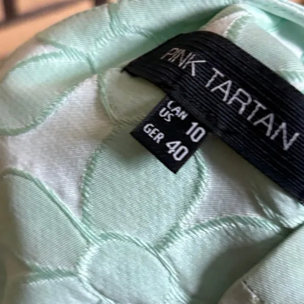 Pink Tartan Mint Floral Embossed Dress‎ Size 10 - Image 7