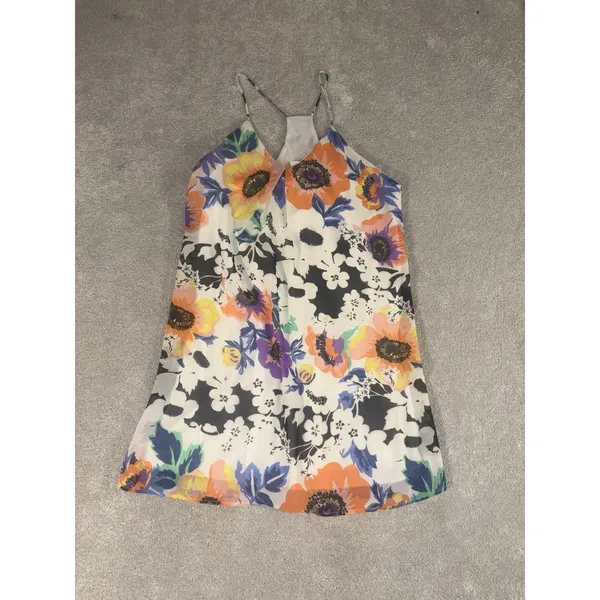 newbury kustom dress floral‎ dress mini slip lined small - Image 4
