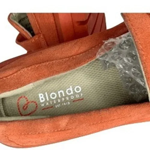 Blondo Orange Waterproof Suede Penny Loafers Lug Sole Size 5.5 M - Image 7
