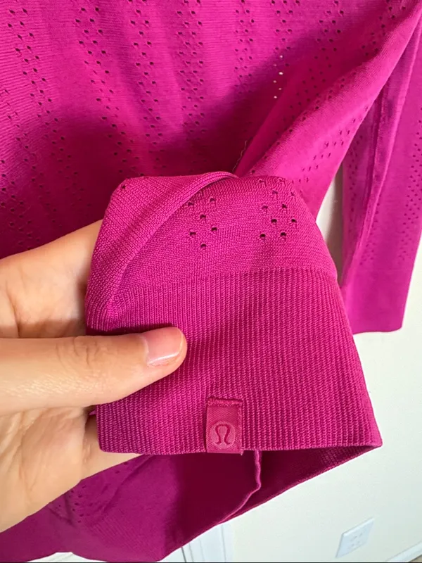 Lululemon Swiftly Breathe Long Sleeve Fletching Lines Ripened Raspberry Size 10 - Image 6
