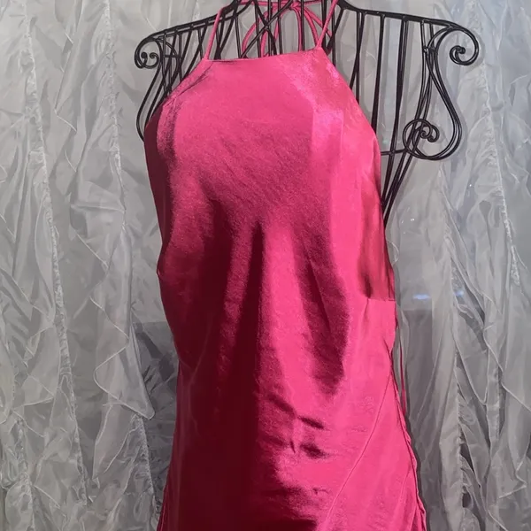 NWT LENA L Charm Tie Back Halter Mini Dress Pink Size L - Image 5