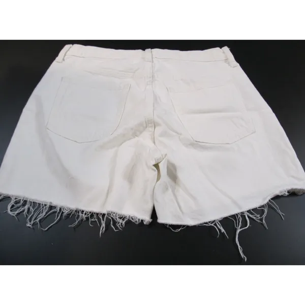 Old Navy Women’s High‑Rise Slouchy Straight White Denim Cut‑Off Shorts Size 8 - Image 2