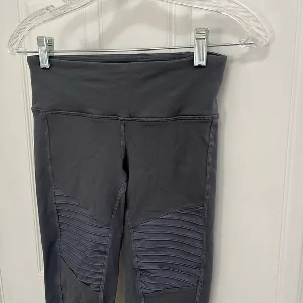 ALO Yoga Charcoal gray Ribbed moto Leggings size xxs‎ - Image 5
