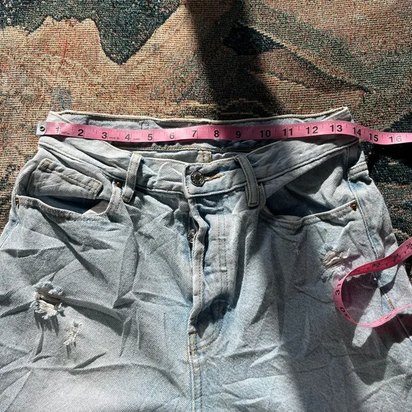 Vintage Y2K PacSun Dad Jeans High Rise Button Fly Light Wash Distressed Size 28 - Image 13