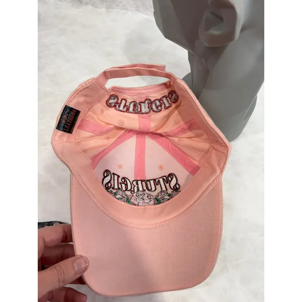 Hot Leathers Sturgis Black Hills Rally 2006‎ Hat Pink Rose Embroidered Biker Cap - Image 9