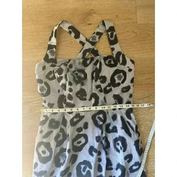 Vince Camuto Blue Leopard Cotton Dress‎ Size 10 - Image 11