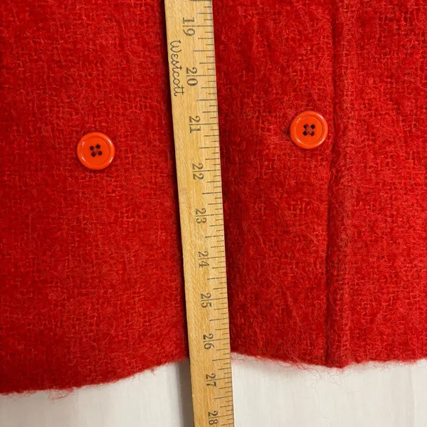 J.Crew Peacoat Red Mohair Wool Blend Double Breasted Jacket Retro Classic Work 6 - Image 8