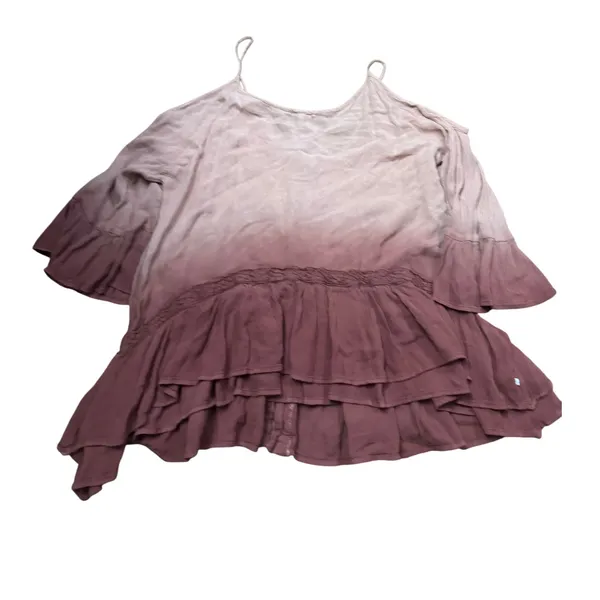 Gimmicks Ombre Cold‎ Shoulder Bell Sleeve Boho Fairy Festival Tunic Top Small - Image 2