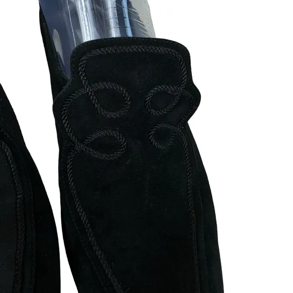 D'Rossana Vintage Black Suede Leather Slip On‎ Heeled Loafers Made In Italy 7.5M - Image 2
