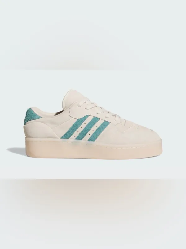 Adidas RIVALRY LUX LOW sneakers off white/teal color size M6/W7. (No Box) - Image 3