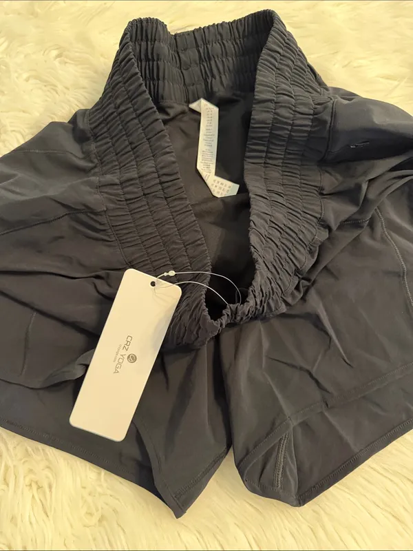 CRZ YOGA Black Women's Athletic Shorts with Elastic Waist size XL brand new - Image 3