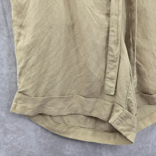 Lane Bryant Tan Linen Flat Front Bermuda Bottoms Pants Shorts Plus‎ 14/16 - Image 4