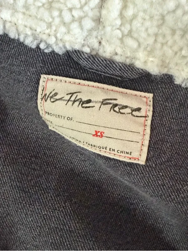 Free People We The Free Perry Hooded Denim Sherpa Jacket XS - Image 2