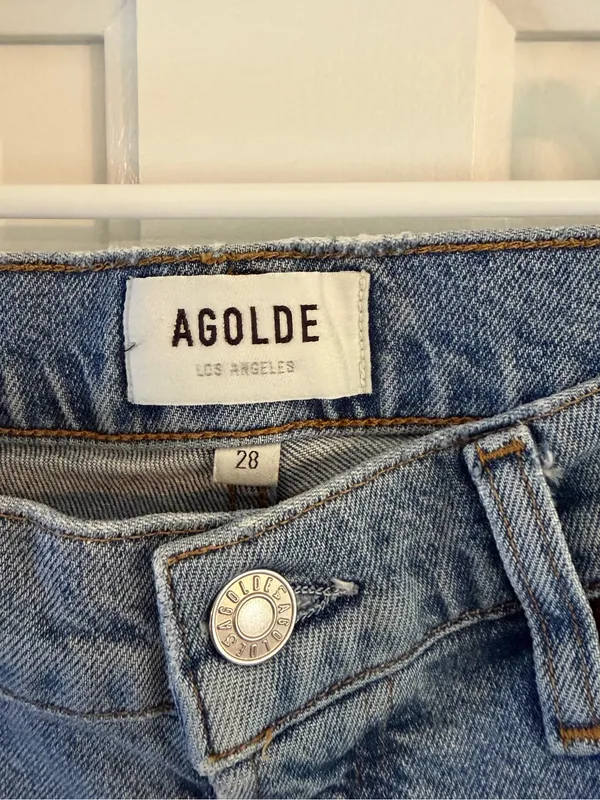 AGOLDE Women’s Size 28 Light Wash High Rise Straight Leg Jeans - Image 2