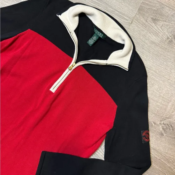 •Lauren Ralph Lauren• Vintage Quarter Zip Sweater - Image 4