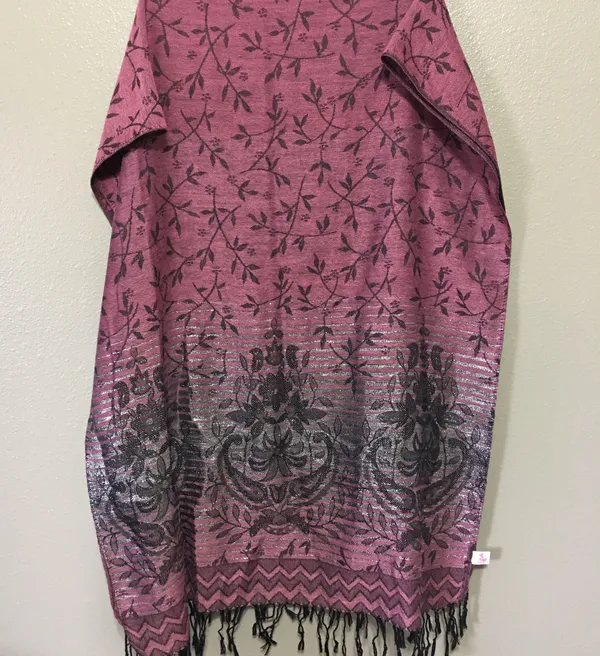 Metallic Fringe Wrap Scarf Multiple - Image 3
