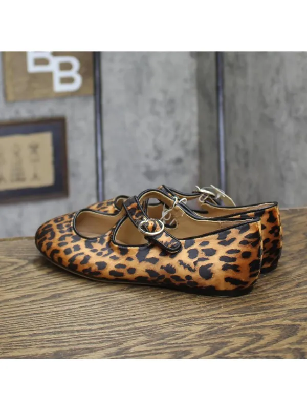 A New Day Tasmin Leopard Print Velvet Flats 94568225 Leopard Brown Multi 6M - Image 2