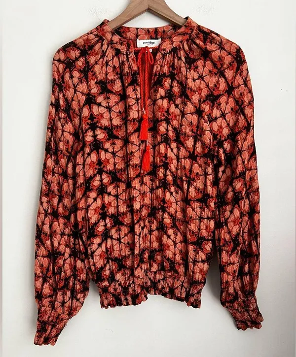 Anthropologie Porridge Elisabet Peasant printed Blouse Top long sleeve M - Image 2