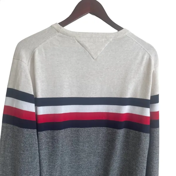 Tommy Hilfiger Adult Sweater XL Multicolor Striped Sporty Long Sleeve Preppy‎ - Image 4