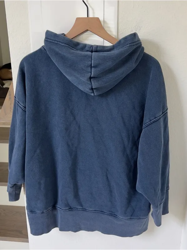 Free People Sprint To The Finish Hoodie Sweatshirt - Navy Blue - XS - Image 4