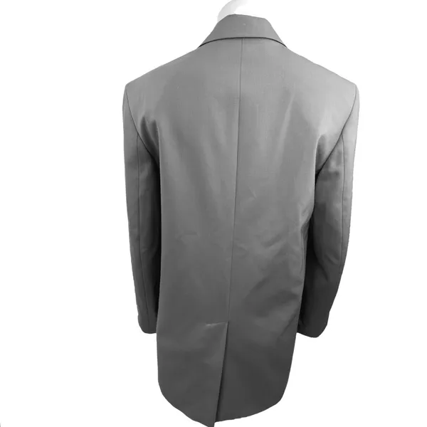 Zara Womens Gray Wool Two Button Career Office Business Blazer Coat Jacket XS - Image 2