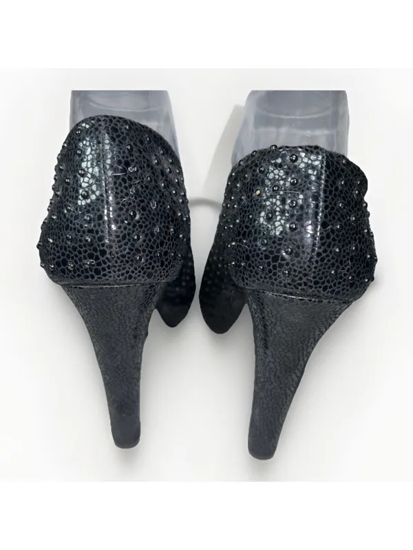 Gianni Bini Womens Platform Heels Size 8 Black Block Heel Studded Textured Pump - Image 5
