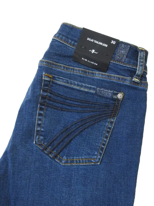 NWT 7 For All Mankind Dojo in Medium Melrose Tailorless Trouser Flare Jeans 30 - Image 4