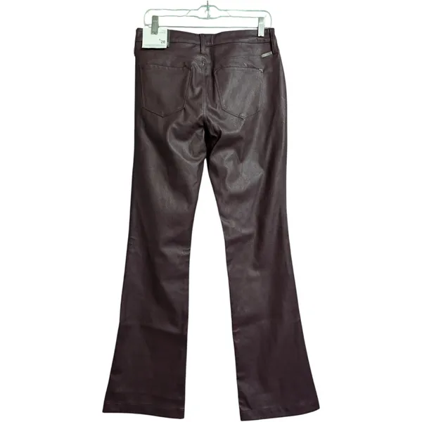 NWT KanCan Yoko Mid Rise Faux Leather Bootcut Pants Burgundy Flare Pants 9/28 - Image 4