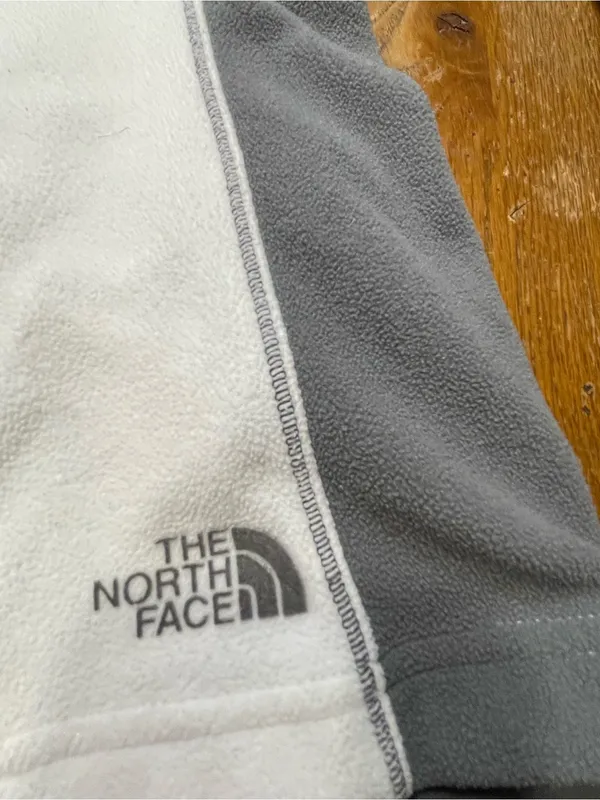 The North Face Tka Micro Women Sz M Fleece Pullover Mock Neck White Gray - Image 6