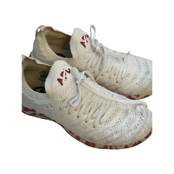 APL White Techloom Wave Leopard Running Sneakers Womens 5.5 Athletic Casual Shoe - Image 2