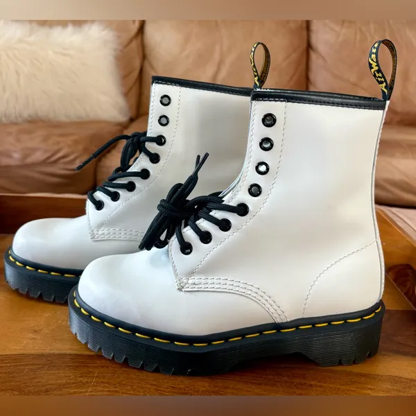 DR. MARTENS White Combat Boots - Image 7