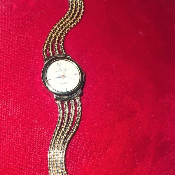 Lovely Vintage MOP Anne Klein Diamond Gold Watch - Image 6
