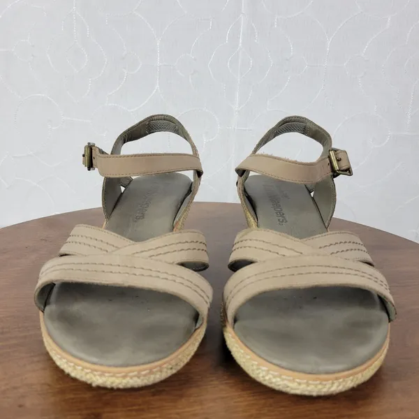 Timberland Earthkeepers Whittier Womens Sandals 9 Gray Jute Leather Wedge 8260R - Image 4