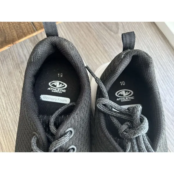 Athletic Works Memory Foam Sneakers‎ Running Shoes Walking Black Size 10 - Image 2
