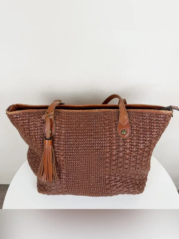 Patricia Nash Viotti Tote Woven Leather - Image 4