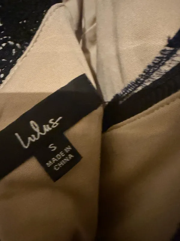 Lulus Lace Blue and Nude Cocktail or Evening Dress - Image 6
