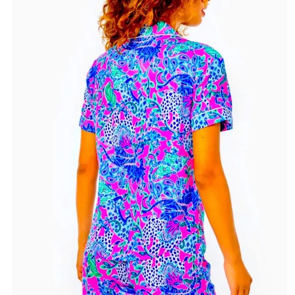 {Lilly Pulitzer} Brand New PJ Woven Short Sleeve Top - Image 4