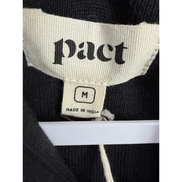 Pact Women Cardigan Full Zip Mock Neck Organic Cotton Black M - Image 5