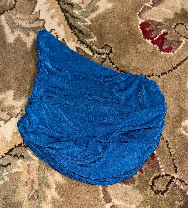 Ruched Blue Crop Top Size M - Image 4