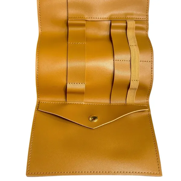 Glass Ladder Co Katherine Tech Travel Pouch Organizer Roll Up Honey Leather 7x5" - Image 7